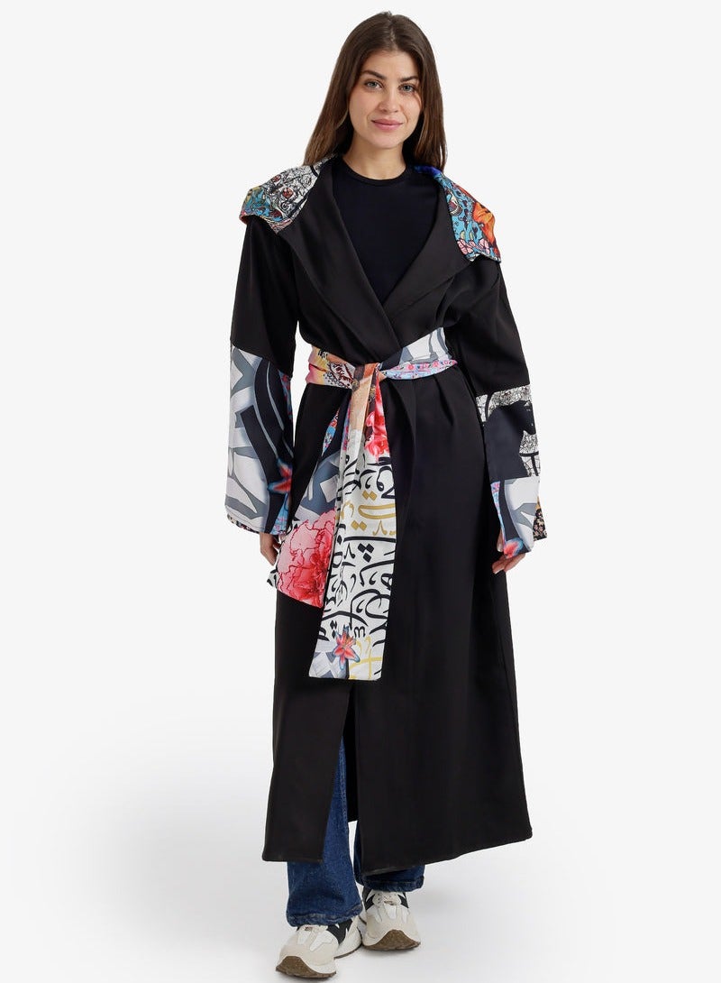 Carina كيمونو ميدي بطباعة متباينة - Image 1